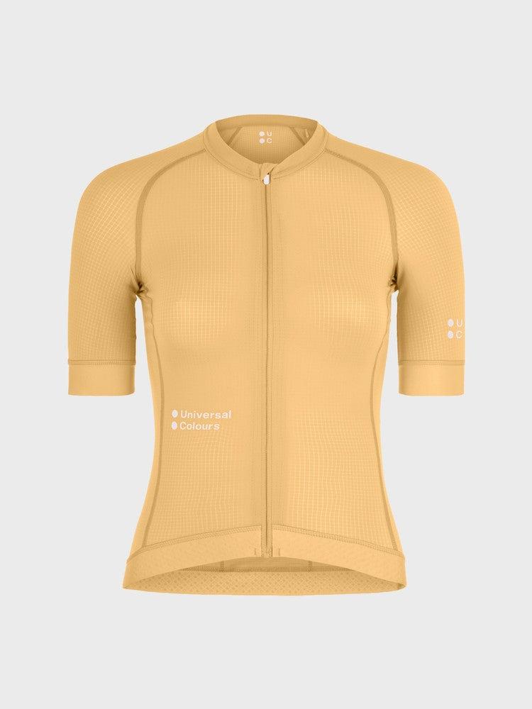 Universal Colours Chroma ウィメンズ サイクリングジャージ サンドブラウン | 超軽量フランス織りナイロンでパフォーマンス向上