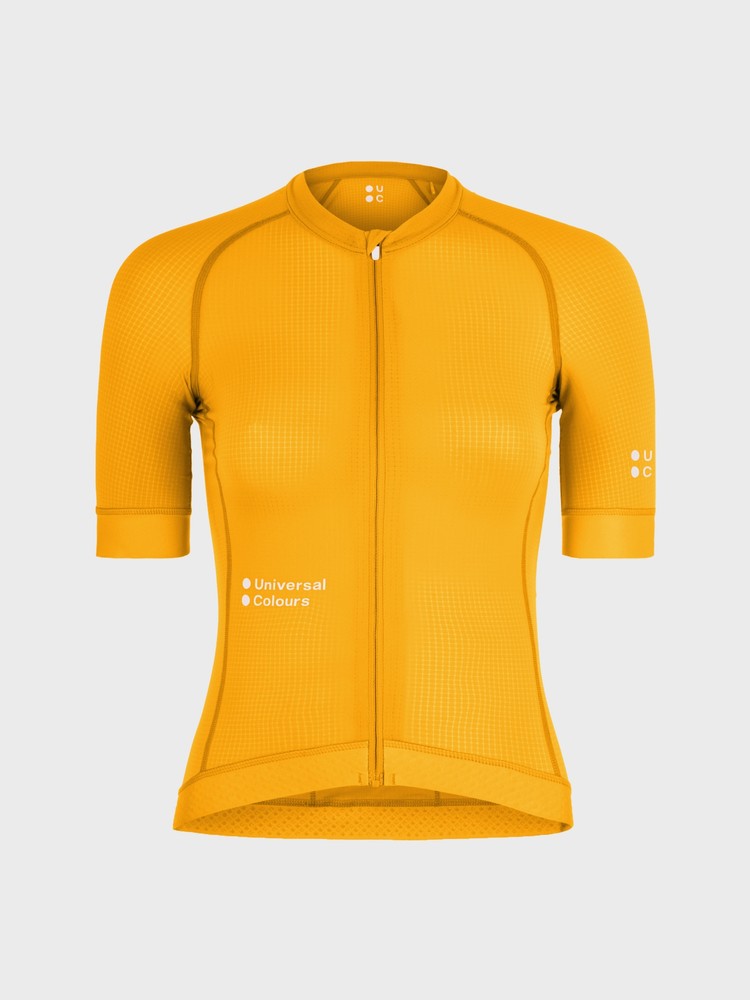 Universal Colours Chroma ウィメンズ サイクリングジャージ オレンジ | 超軽量フランス織りナイロンでパフォーマンス向上